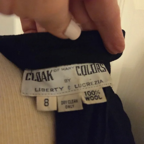 Cloak of Many Colors - Vintage Black Long Sleeve Midi Dress - Classic Style 8 - Picture 2 of 8